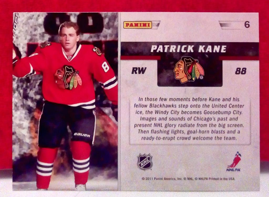 2011-12 Score Making An Entrance #6 Patrick Kane (NHL) Chicago Blackhawks 1