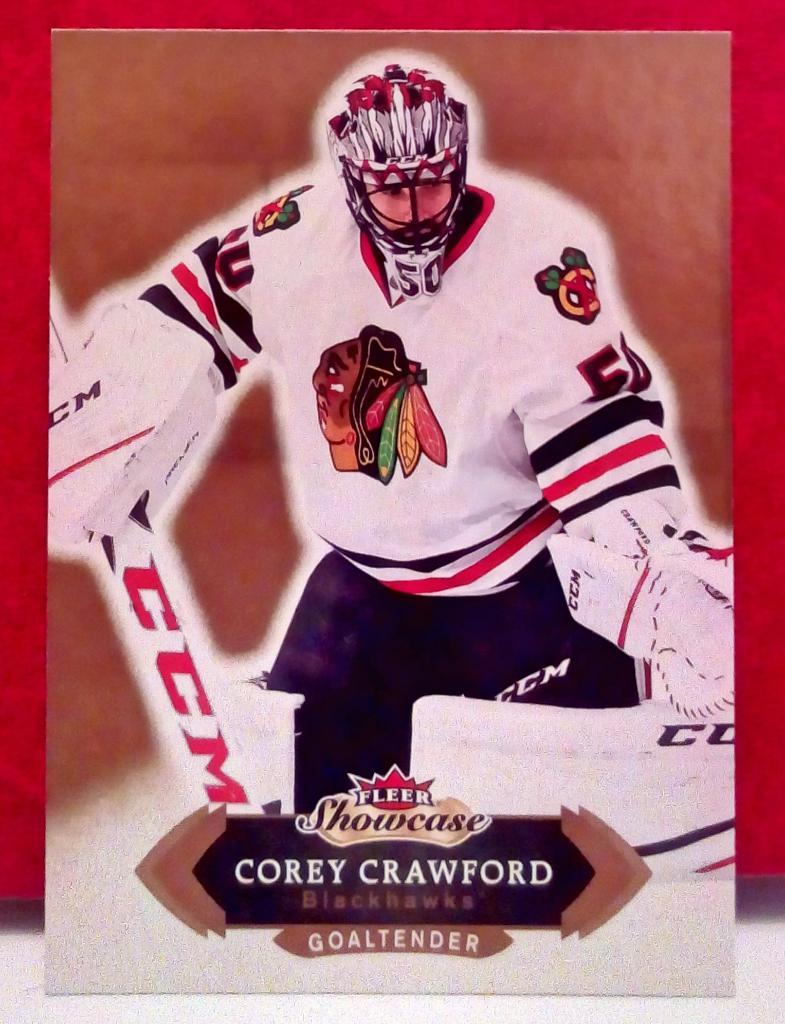 2016-17 Fleer Showcase #13 Corey Crawford (NHL) Chicago Blackhawks