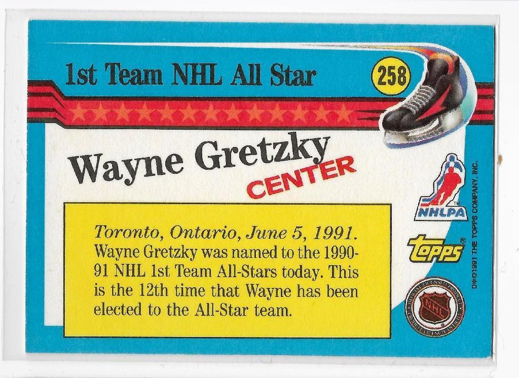 1991-92 Topps #258 Wayne Gretzky AS 1