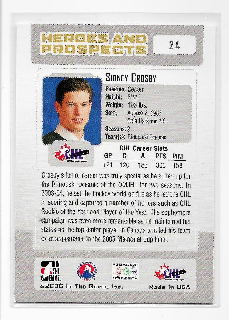 2006-07 ITG Heroes and Prospects #24 Sidney Crosby 1