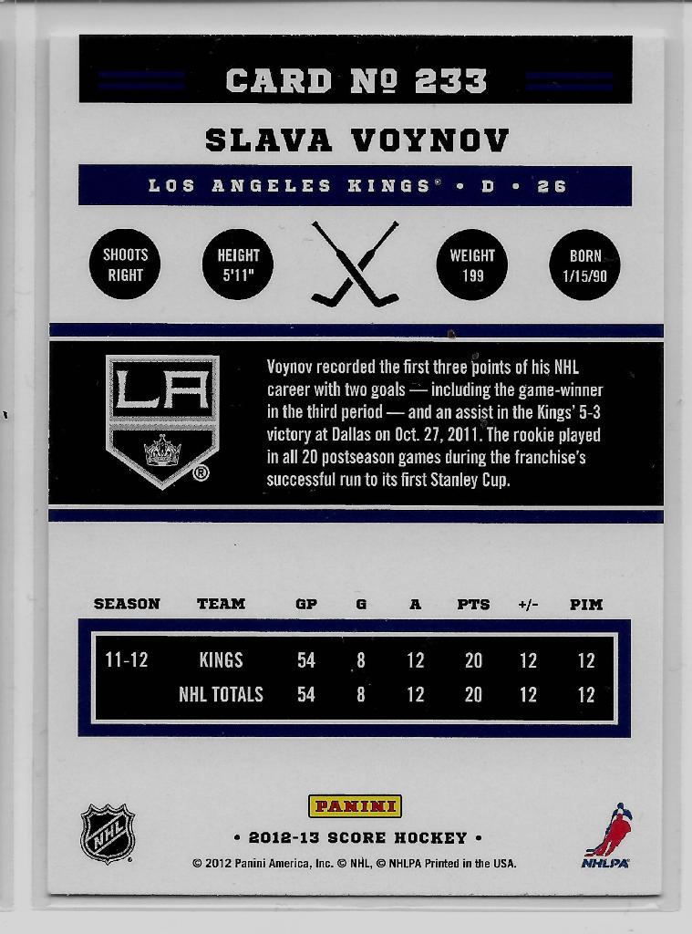 2012-13 Score #233 Slava Voynov 1