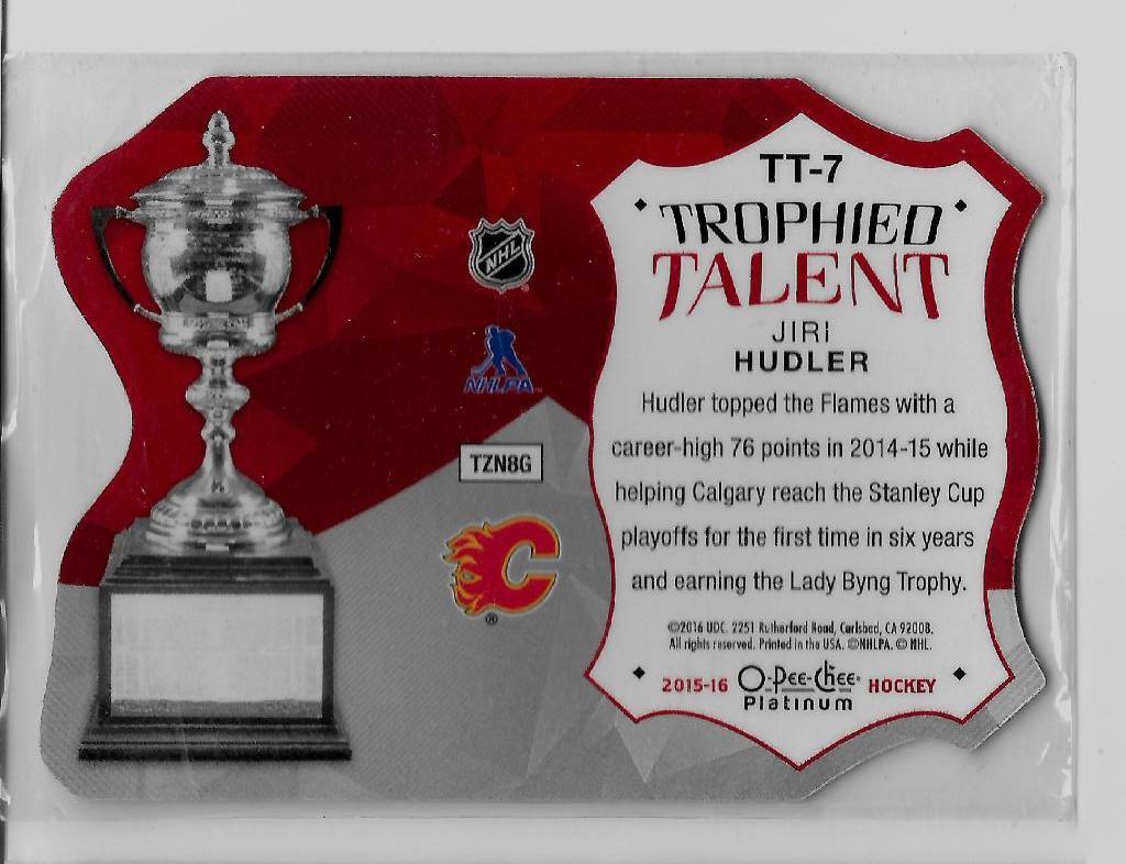 2015-16 O-Pee-Chee Platinum Trophied Talent Die Cuts #TT7 Jiri Hudler 1