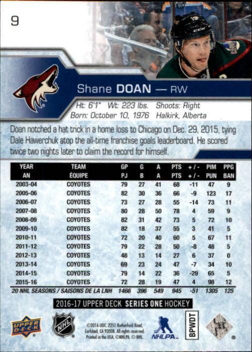 2016-17 Upper Deck #9 Shane Doan 1