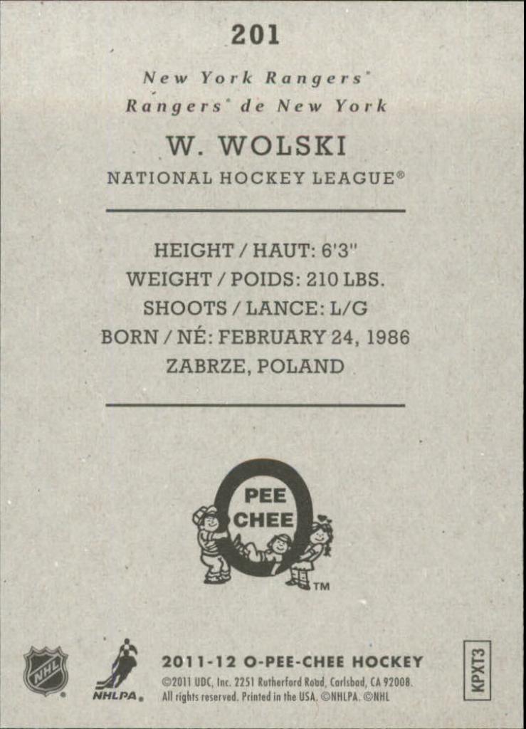 2011-12 O-Pee-Chee Retro #201 Wojtek Wolski 1