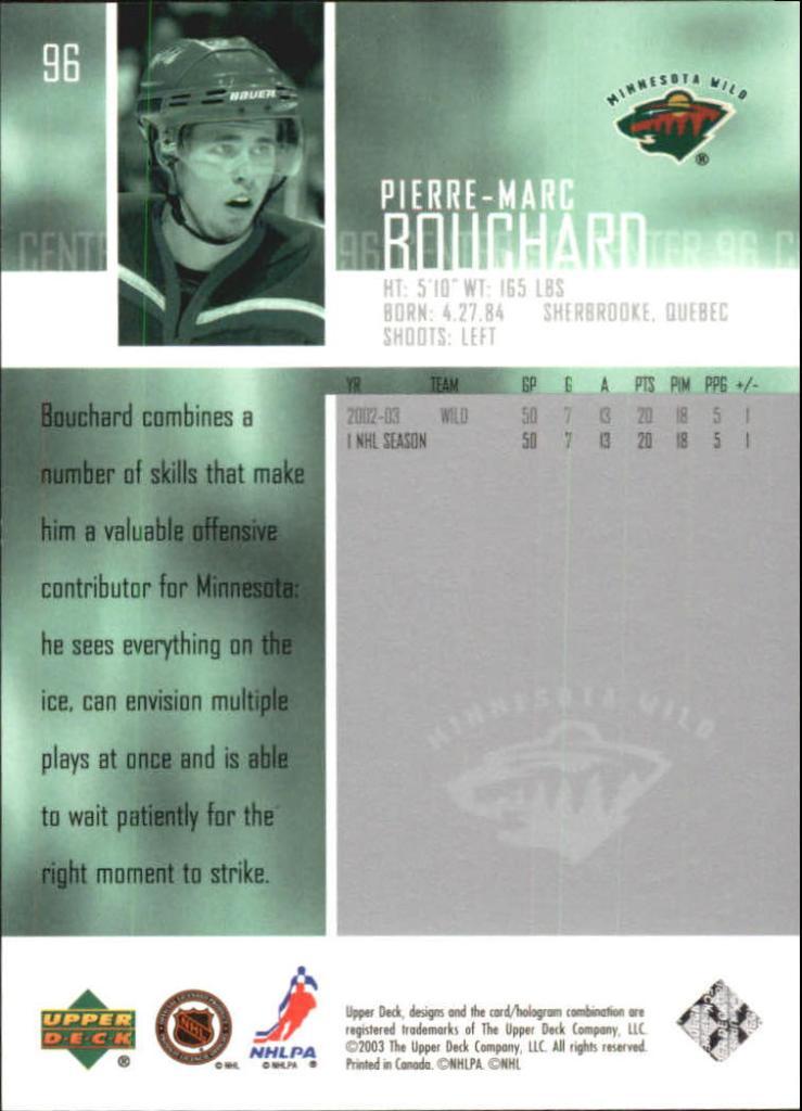 2003-04 Upper Deck #96 Pierre-Marc Bouchard 1