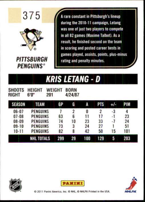 2011-12 Score #375 Kristopher Letang 1