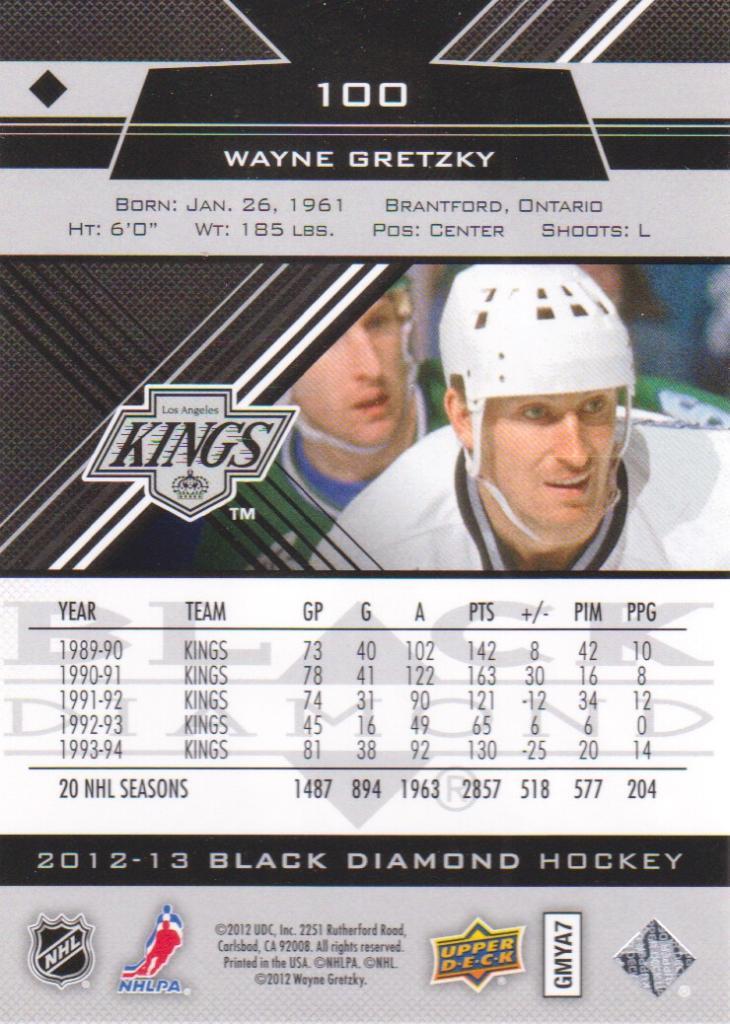 2012-13 Black Diamond #100 Wayne Gretzky 1