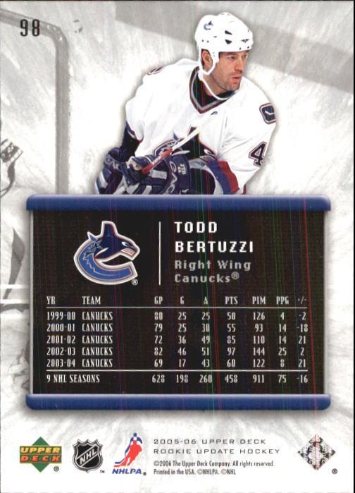 2005-06 Upper Deck Rookie Update #98 Todd Bertuzzi 1