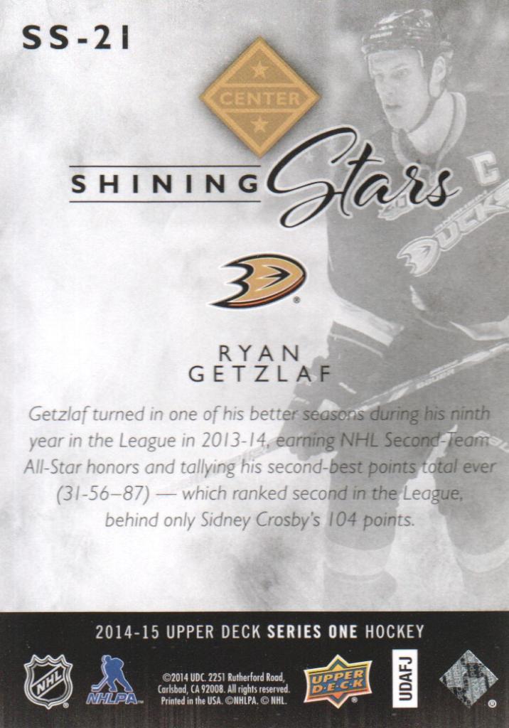 2014-15 Upper Deck Shining Stars #SS21 Ryan Getzlaf 1