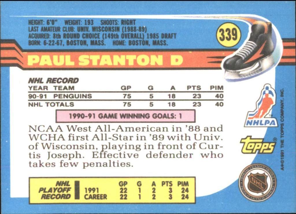 1991-92 Topps #339 Paul Stanton 1