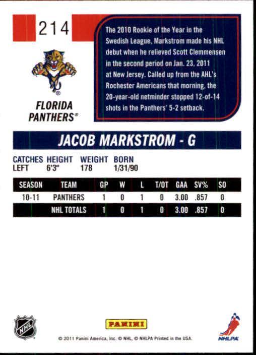 2011-12 Score #214 Jacob Markstrom 1
