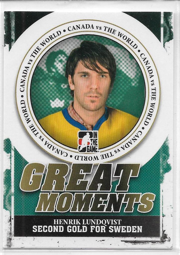 2011-12 ITG Canada vs The World Great Moments #GM14 Henrik Lundqvist \ NR