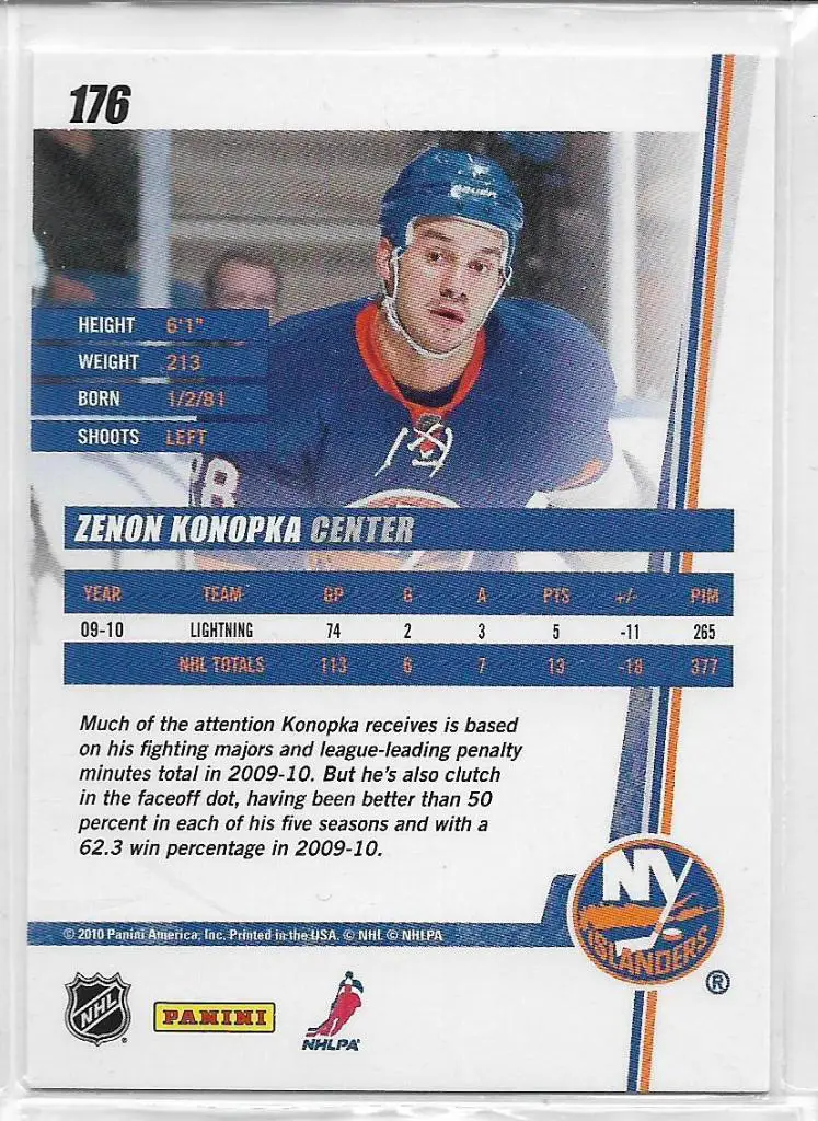 2010-11 Donruss #176 Zenon Konopka\ NI 1