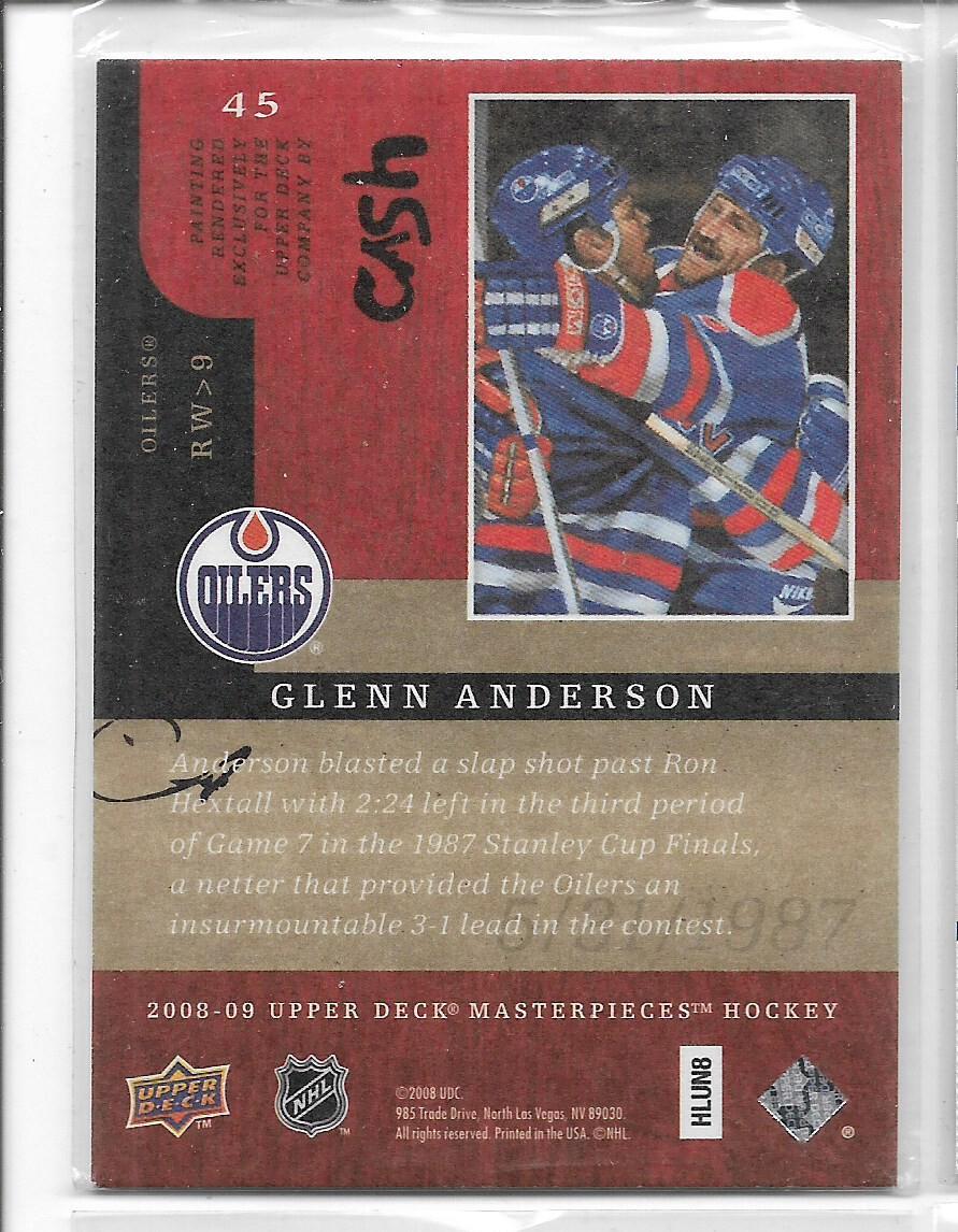 2008-09 UD Masterpieces #45 Glenn Anderson \ NI 1