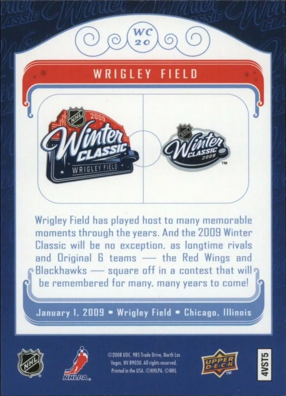 2008-09 Upper Deck MVP Winter Classic #WC20 Wrigley Field 1