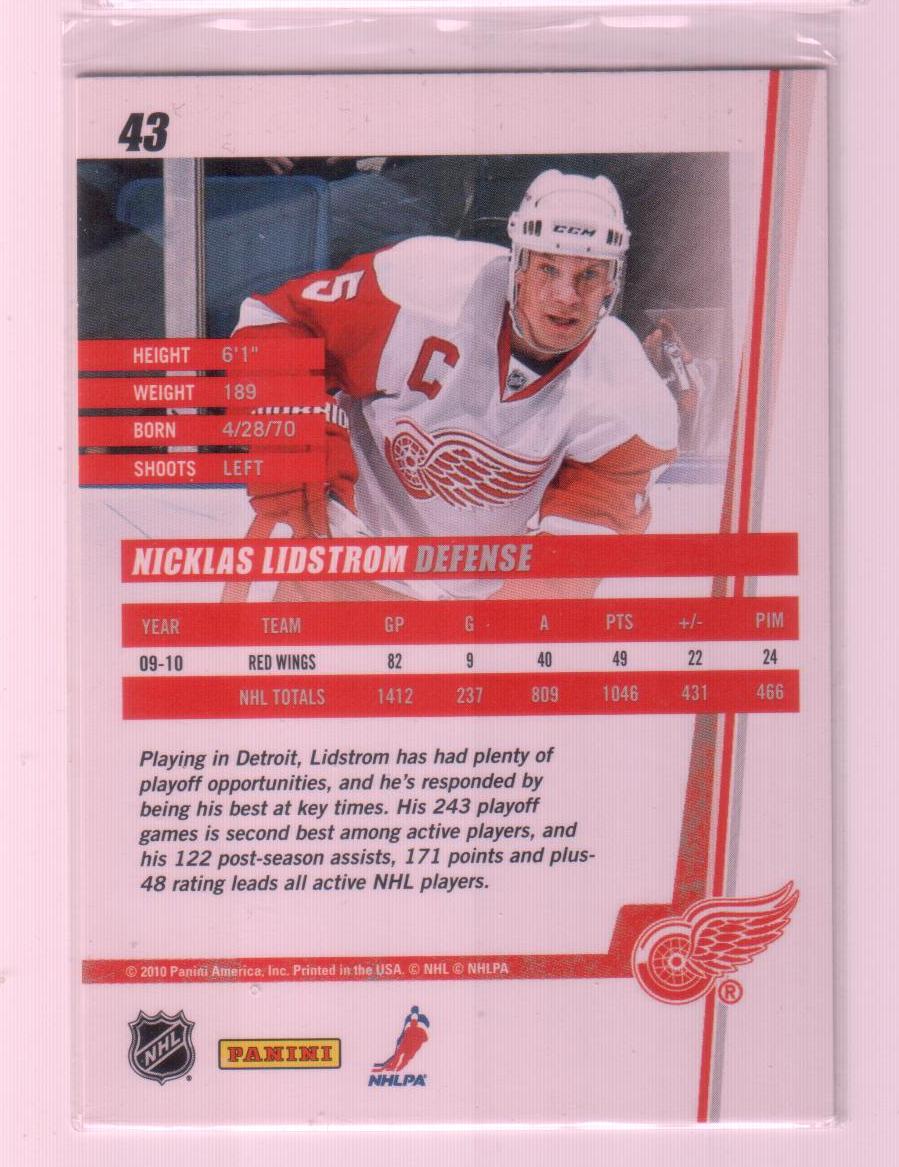 2010-11 Donruss #43 Nicklas Lidstrom 1