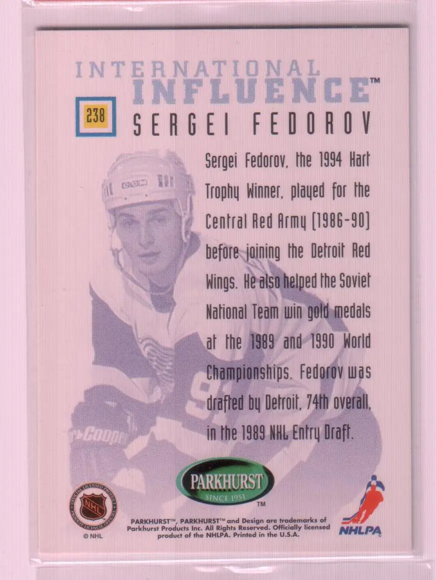 1995-96 Parkhurst International #238 Sergei Fedorov II 1