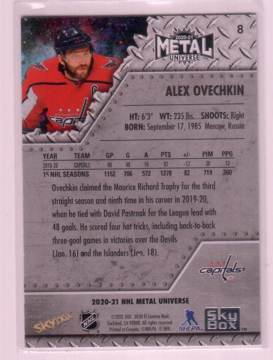 2020-21 Metal Universe #8 Alex Ovechkin 1