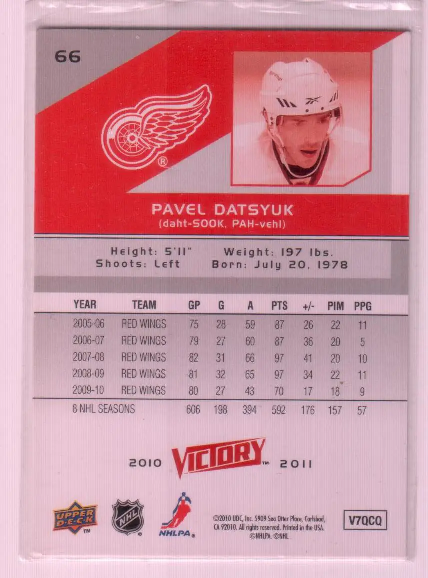 2010-11 Upper Deck Victory #66 Pavel Datsyuk 1