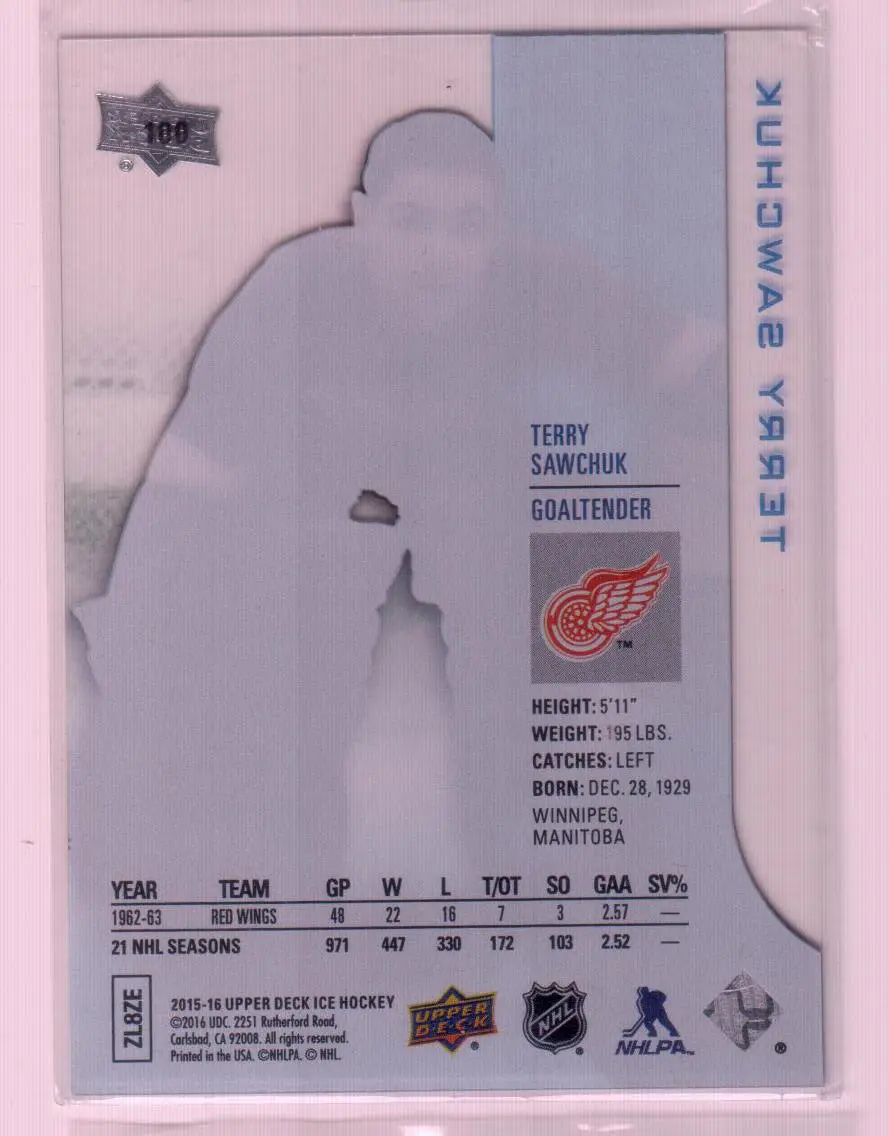 2015-16 Upper Deck Ice #100 Terry Sawchuk 1