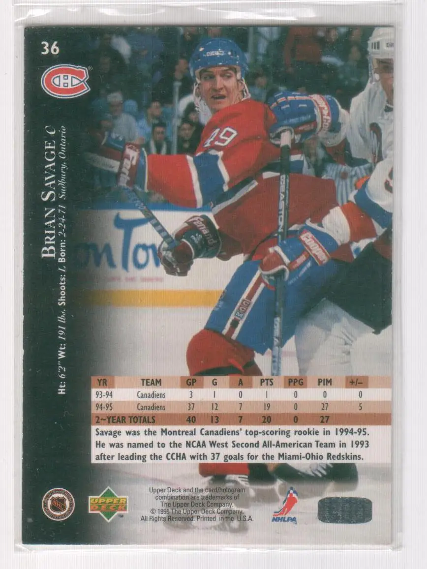 1995-96 Upper Deck #36 Brian Savage 1