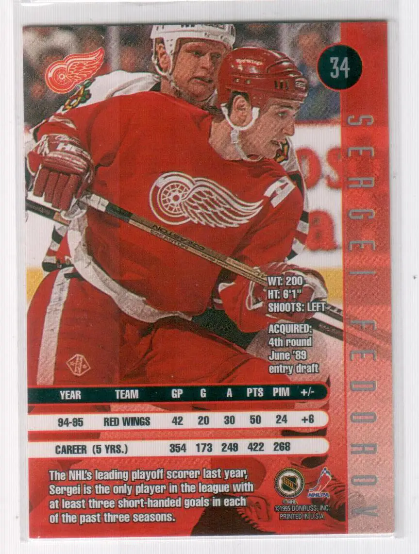 1995-96 Leaf #34 Sergei Fedorov 1
