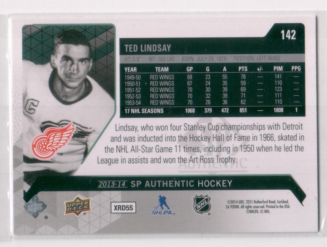 2013-14 SP Authentic #142 Ted Lindsay 1