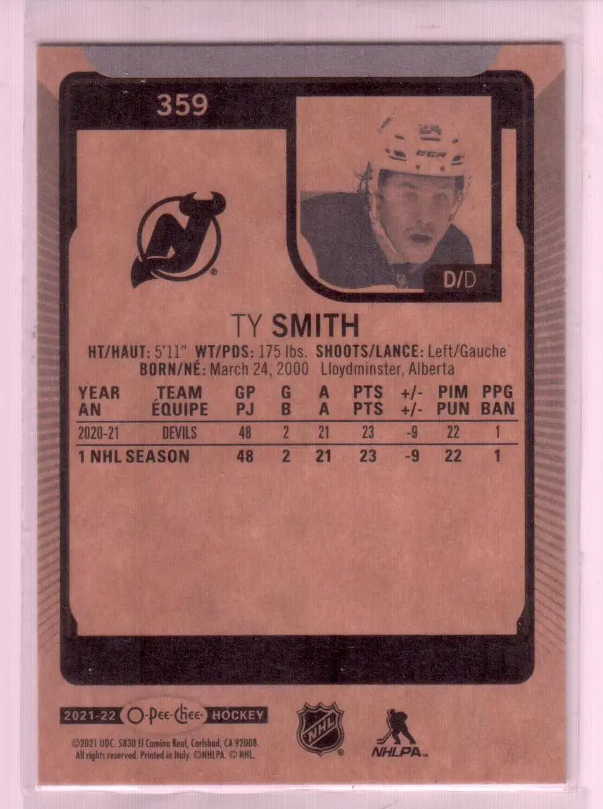 2021-22 O-Pee-Chee #359 Ty Smith 1