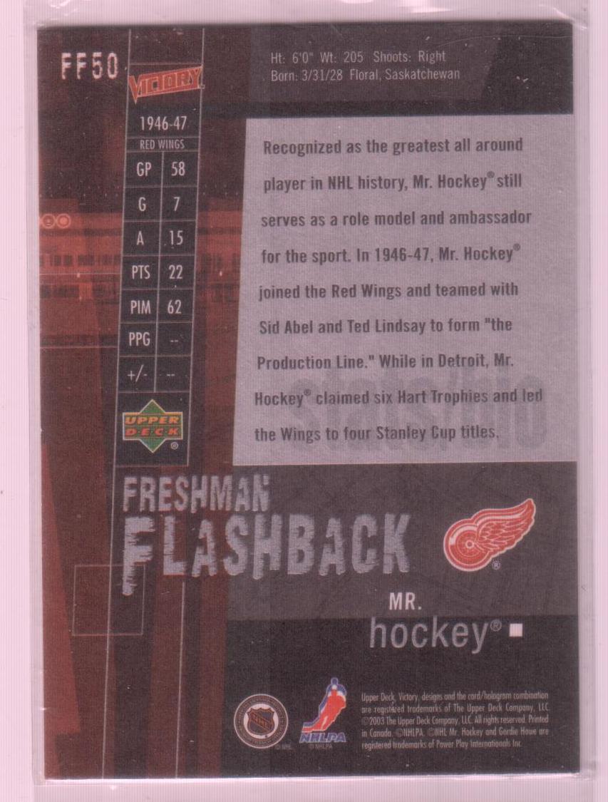 2003-04 Upper Deck Victory Freshman Flashback #FF50 Gordie Howe 1