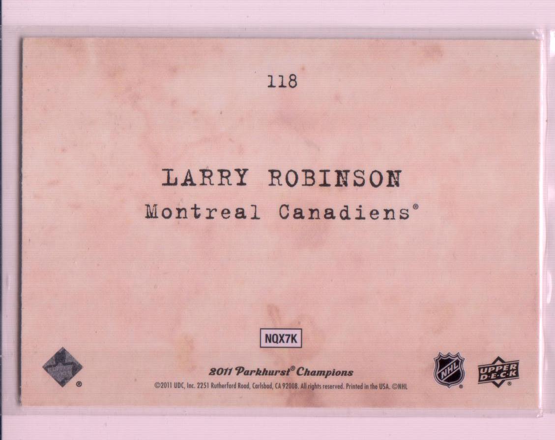 2011-12 Parkhurst Champions #118 Larry Robinson WIRE 1