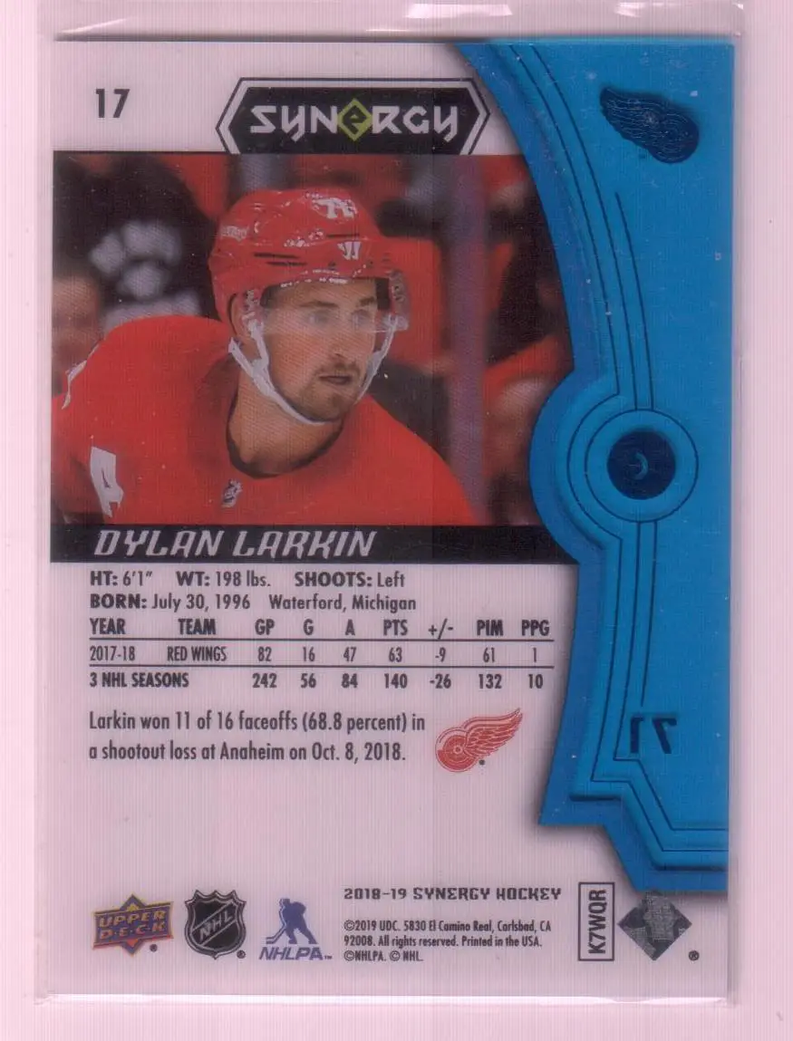 2018-19 Synergy Blue #17 Dylan Larkin 1
