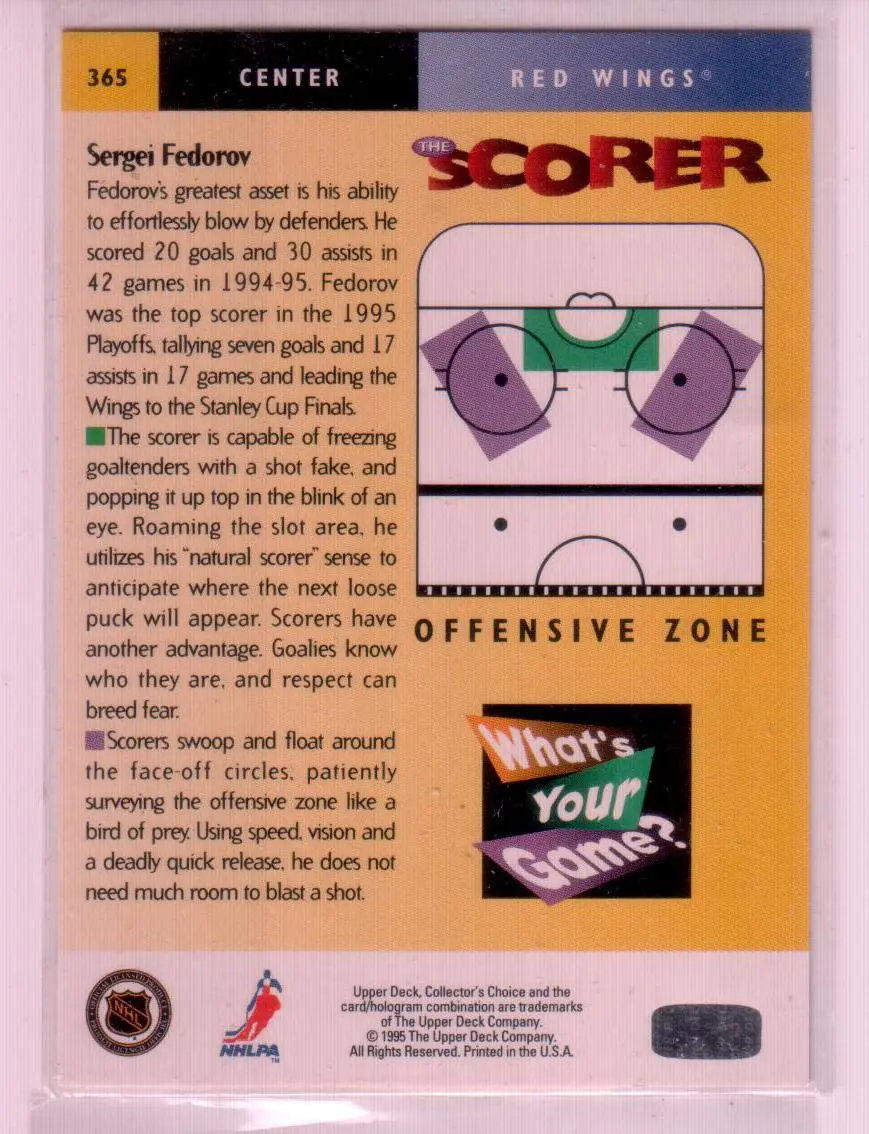 1995-96 Collector's Choice #365 Sergei Fedorov WYG 1