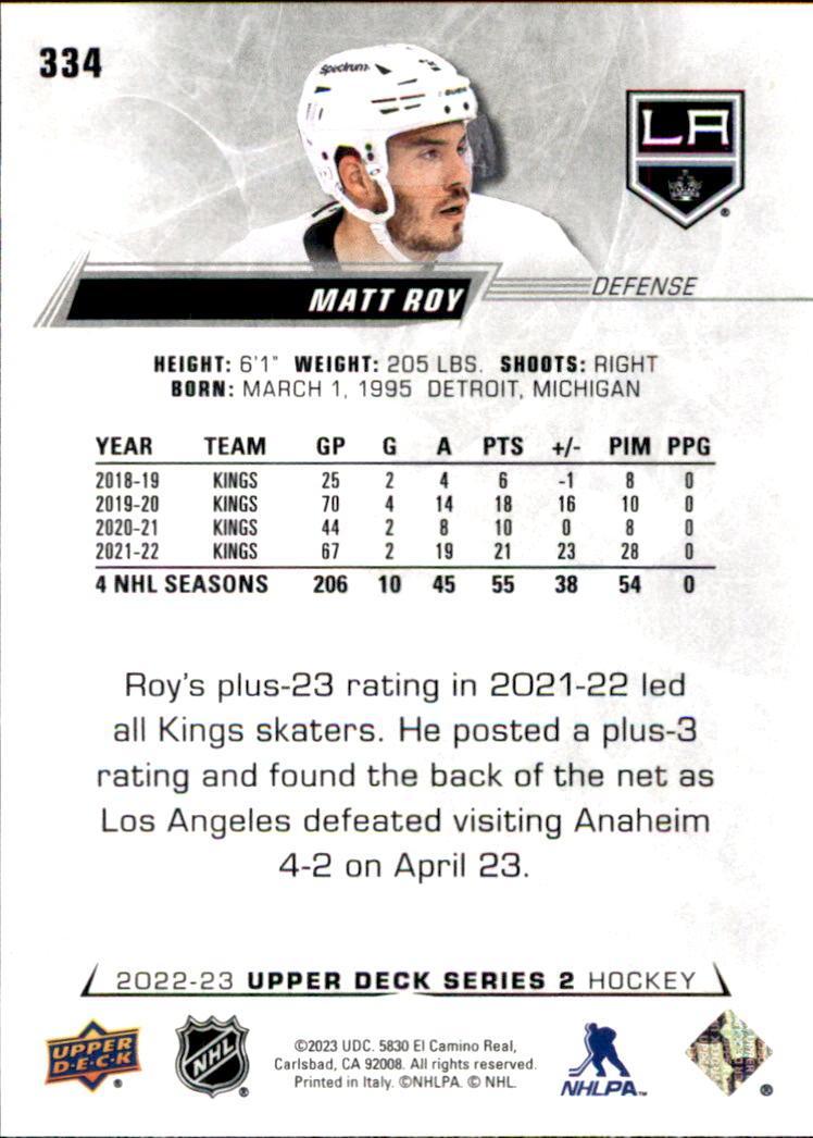 2022-23 Upper Deck #334 Matt Roy 1