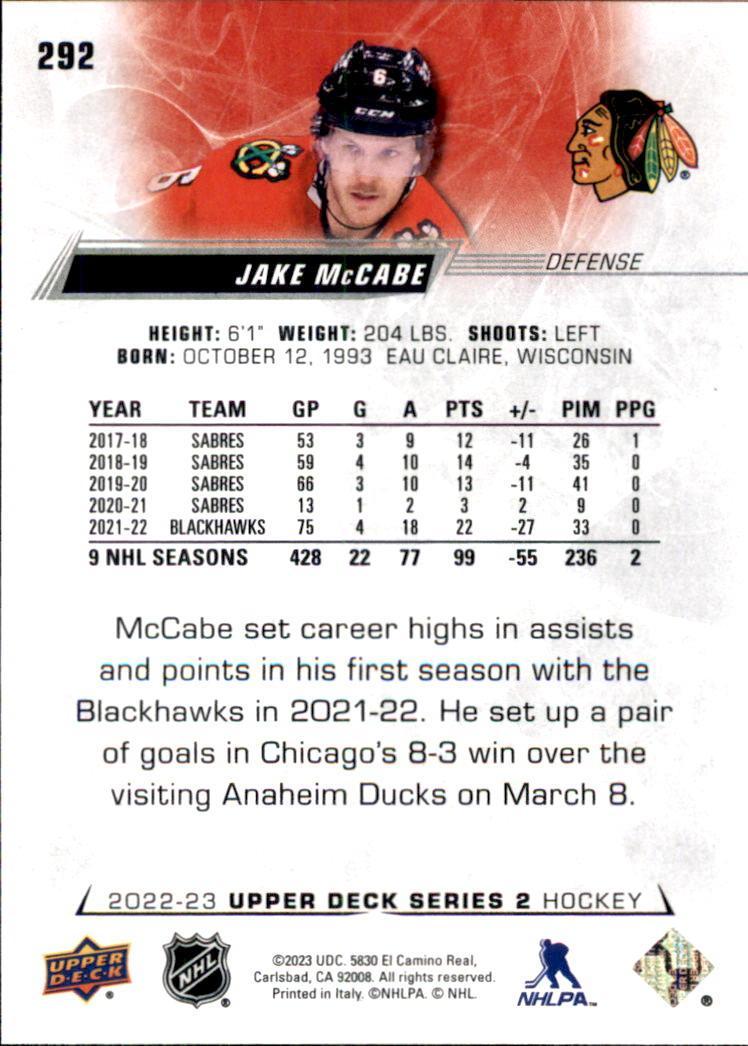 2022-23 Upper Deck #292 Jake McCabe 1