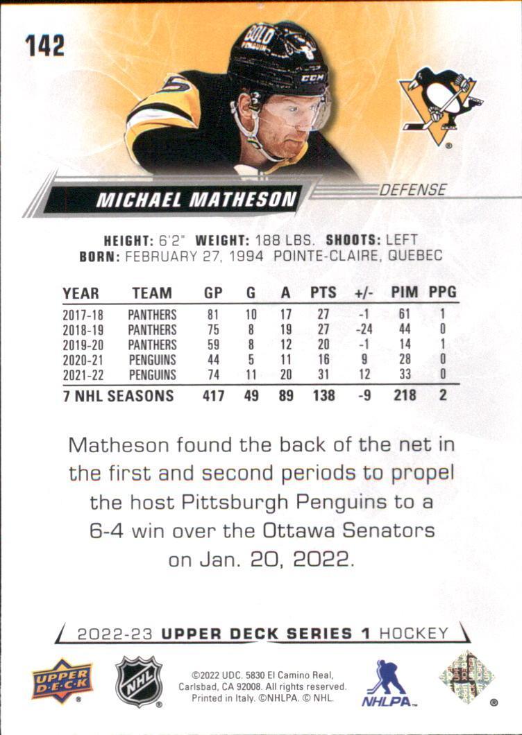 2022-23 Upper Deck #142 Michael Matheson 1