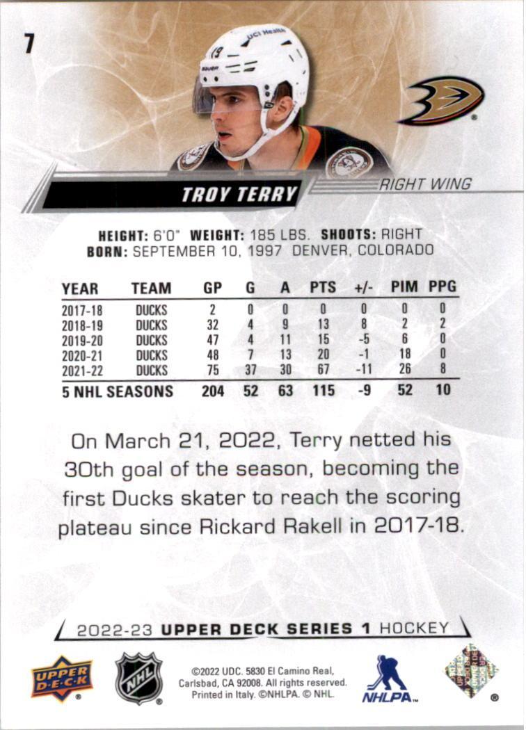 2022-23 Upper Deck #7 Troy Terry 1