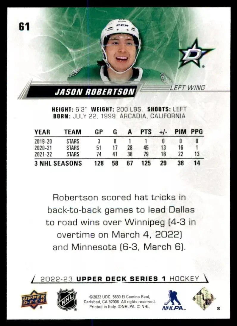 2022-23 Upper Deck #61 Jason Robertson 1
