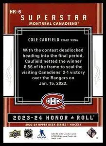 2023-24 Upper Deck Honor Roll #HR6 Cole Caufield 1