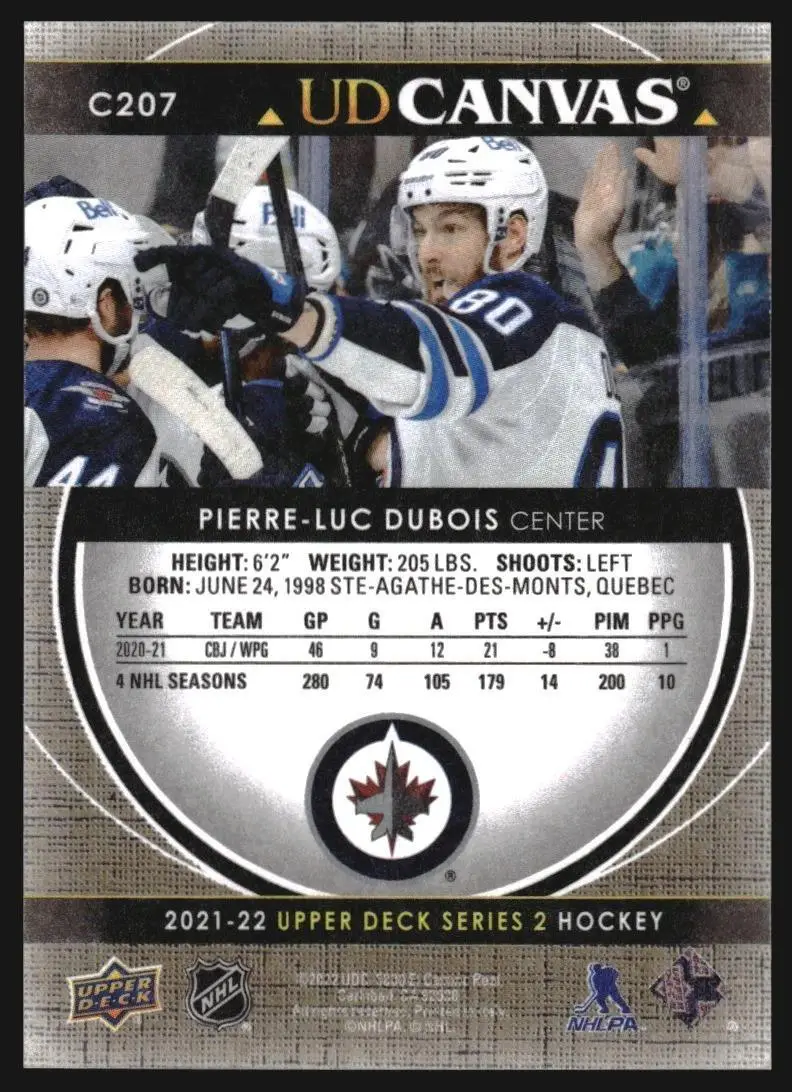 2021-22 Upper Deck Canvas #C207 Pierre-Luc Dubois 1