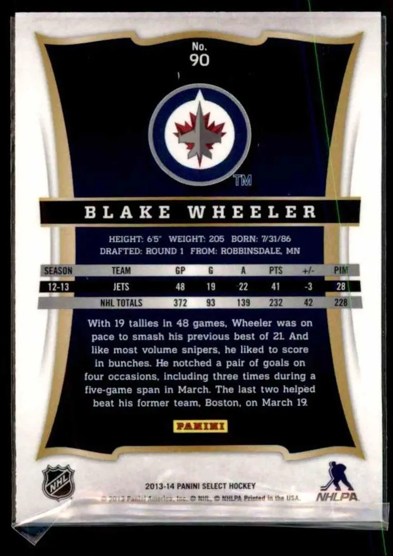 2013-14 Select #90 Blake Wheeler 1