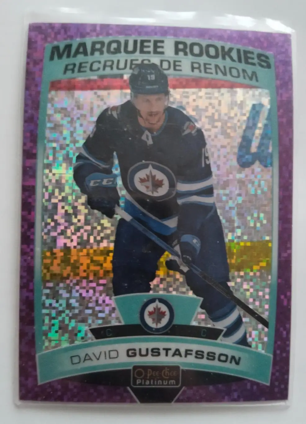 2019-20 O-Pee-Chee Platinum Violet Pixels #157 David Gustafsson 042/399