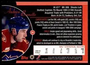 2000-01 Topps Premier Plus #64 Andrew Brunette 1