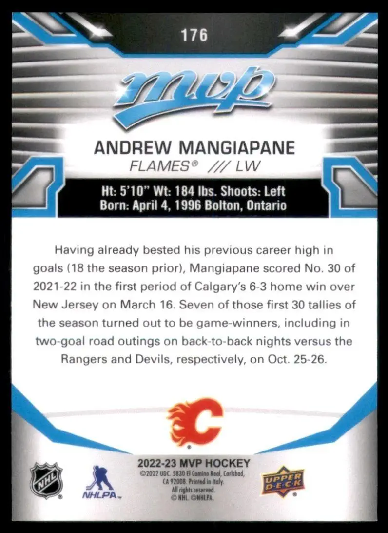 2022-23 Upper Deck MVP #176 Andrew Mangiapane 1