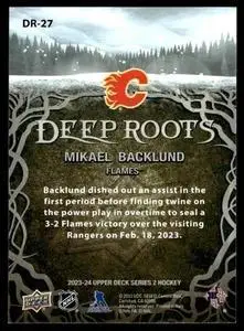 2023-24 Upper Deck Deep Roots #DR27 Mikael Backlund 1
