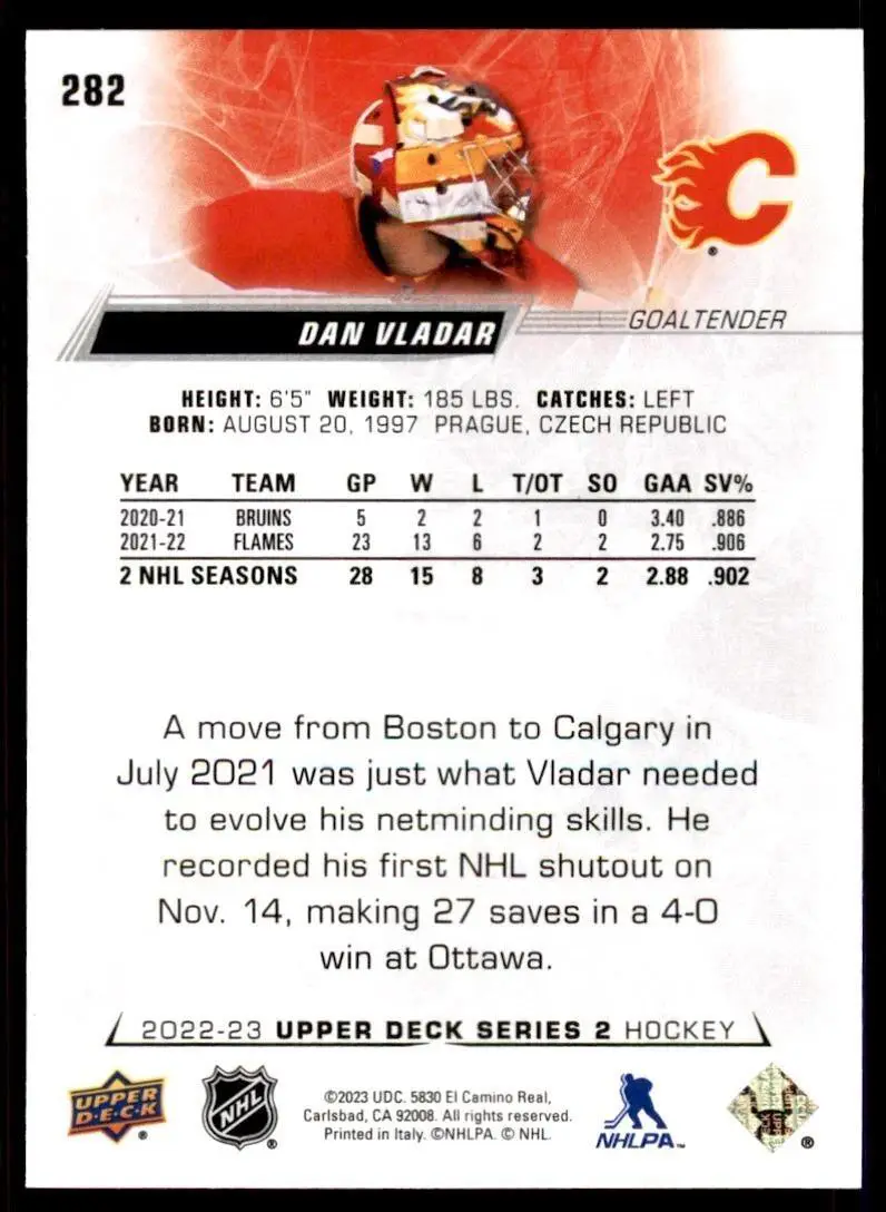 2022-23 Upper Deck #282 Dan Vladar 1