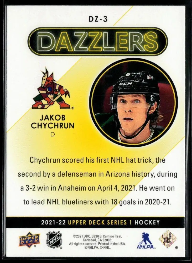 2021-22 Upper Deck Dazzlers Red #DZ3 Jakob Chychrun 1