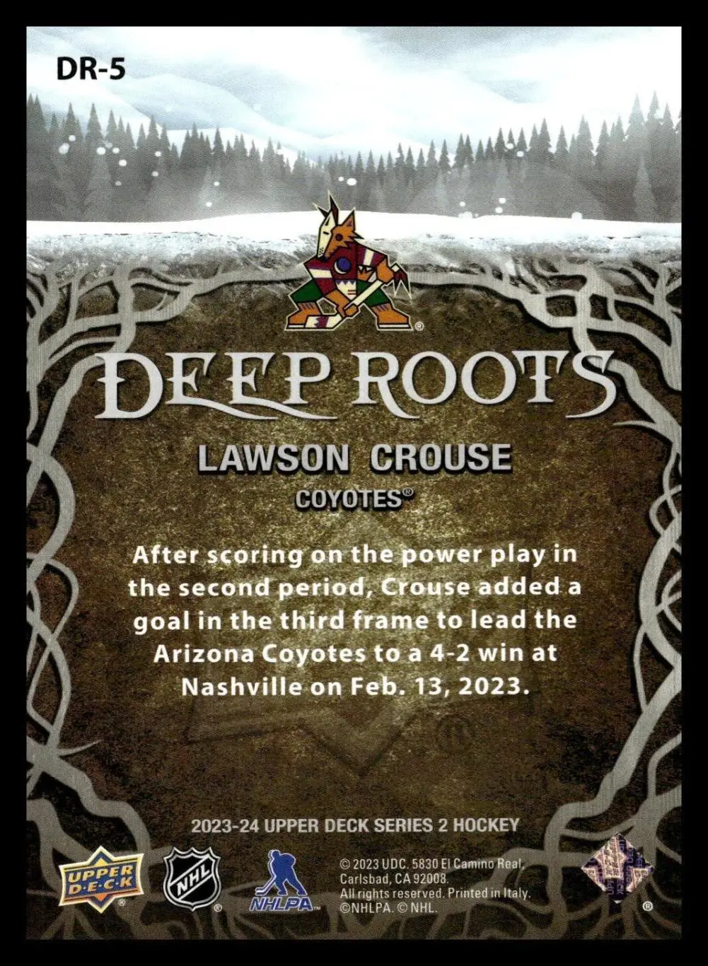 2023-24 Upper Deck Deep Roots #DR5 Lawson Crouse 1
