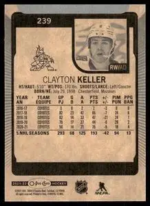2021-22 O-Pee-Chee #239 Clayton Keller 1