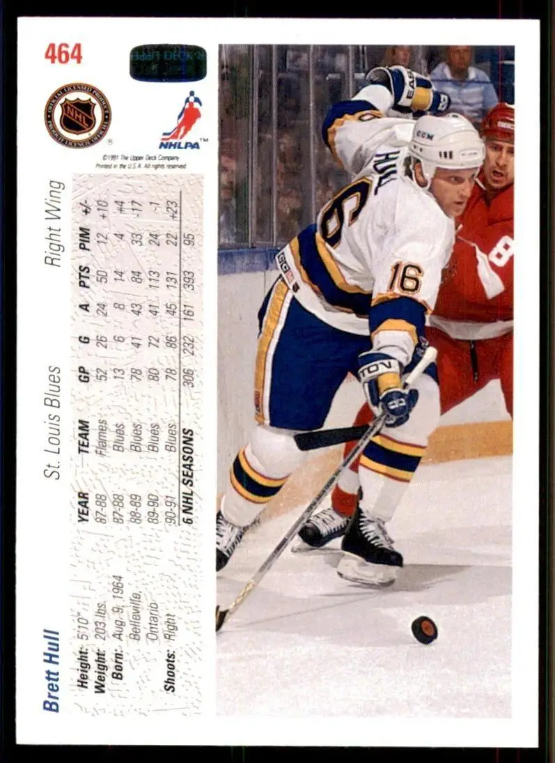 1991-92 Upper Deck #464 Brett Hull 1