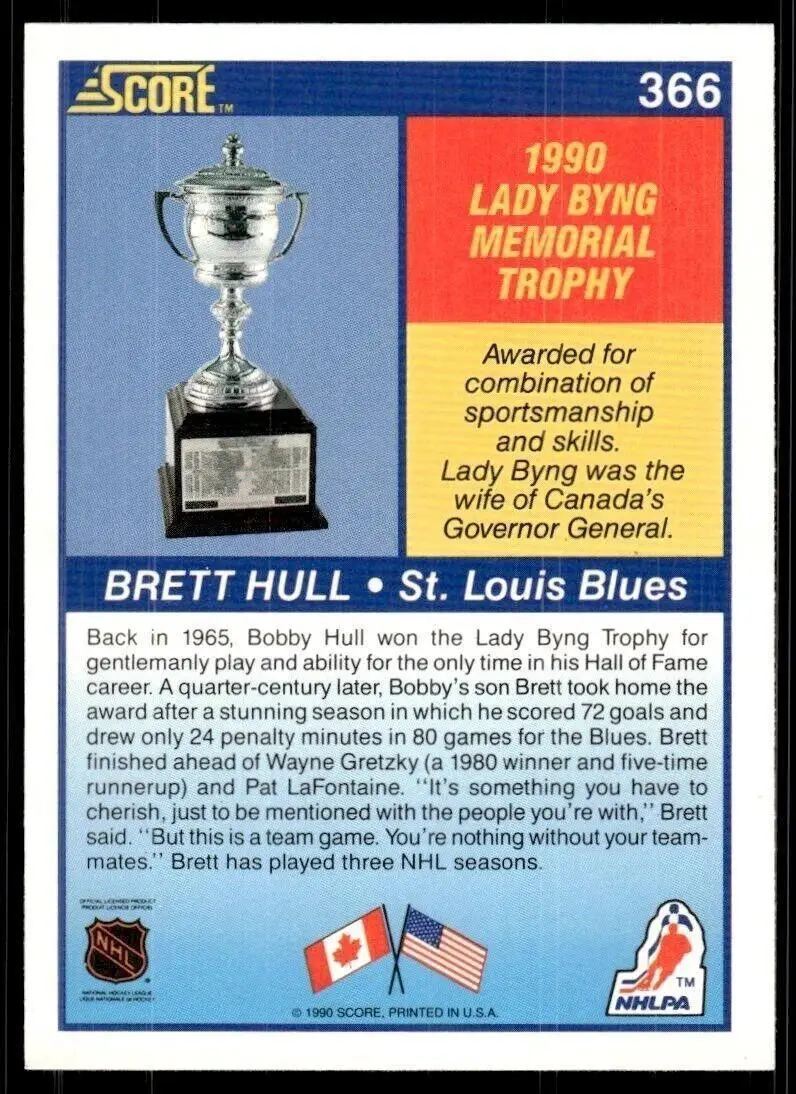 1990-91 Score #366 Brett Hull Byng 1